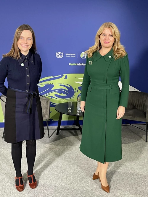 Katrín Jakobsdóttir forsætisráðherra fundar með Zuzönu Čaputová, forseta Slóvakíu.